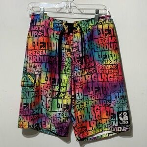 Lifted Research Group Mens 30 Board Shorts Acid Test Swim Trunks